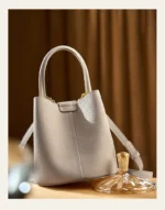 Luxury Leather  Women's Bucket Handbag - Image 2
