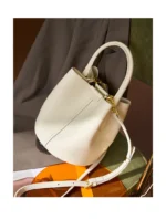 Luxury Leather  Women's Bucket Handbag - Image 3