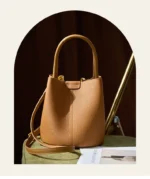 Luxury Leather  Women's Bucket Handbag - Image 6