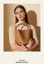 Luxury Leather  Women's Bucket Handbag - Image 7