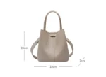 Luxury Leather  Women's Bucket Handbag - Image 10