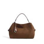 Women’s Suede Cowhide Leather Shoulder Tote - Image 3