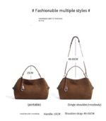 Women’s Suede Cowhide Leather Shoulder Tote - Image 6