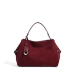 Women’s Suede Cowhide Leather Shoulder Tote - Image 2