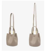 Luxury Leather  Women's Bucket Handbag - Image 8