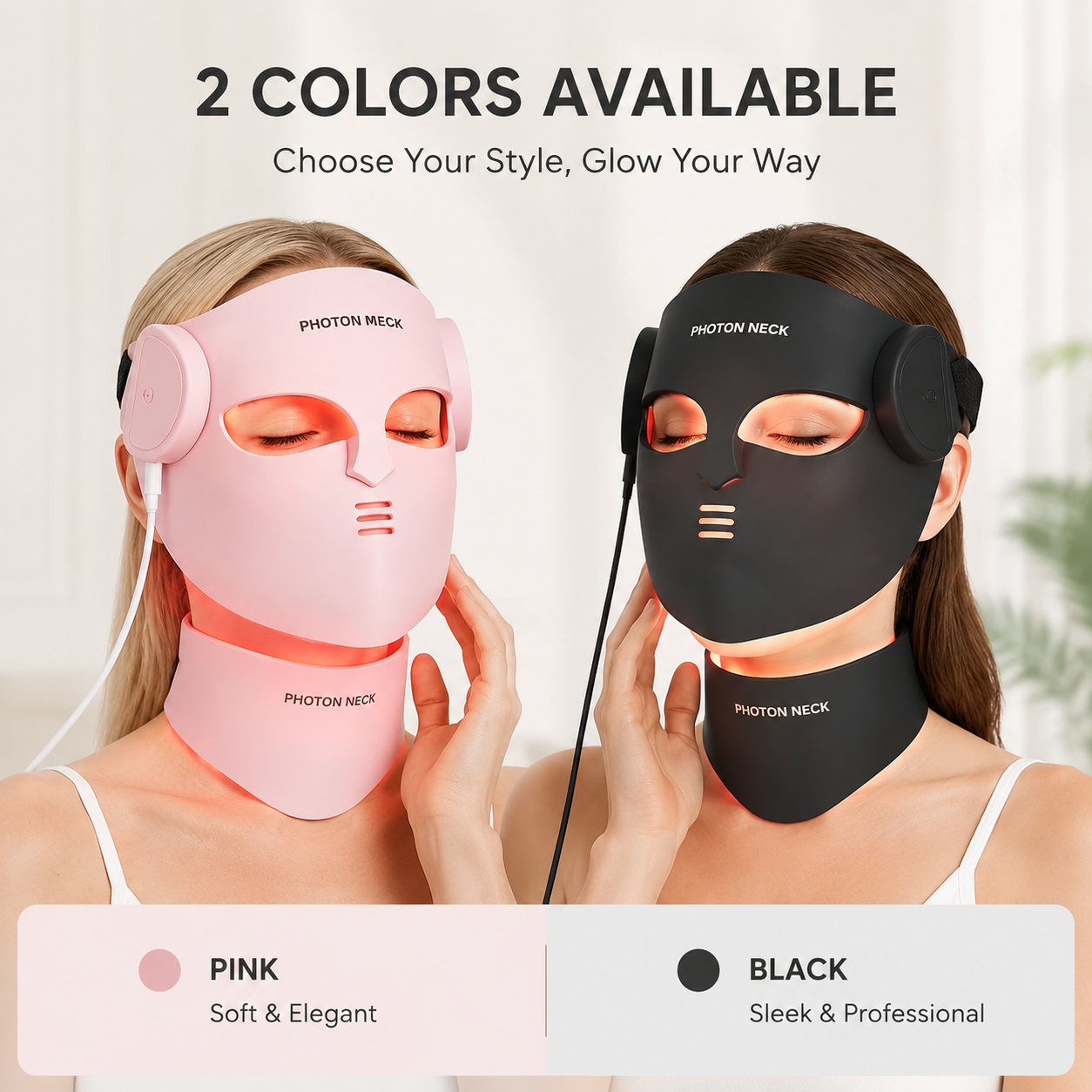 Wireless 7-Color LED Silicone Face and Neck Mask product details
